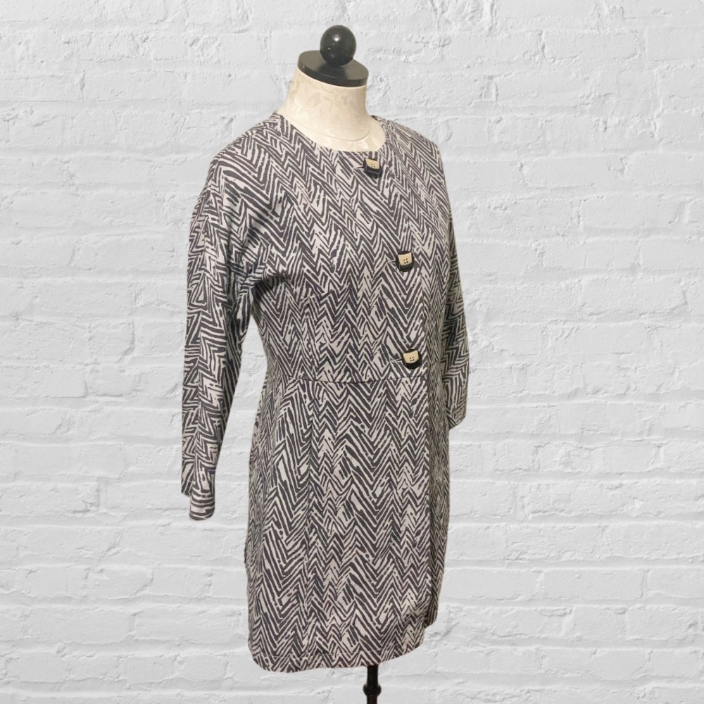 Cabi #3430 Zig Zag Fitted Coat Gray White Size XS - Picture 6 of 12